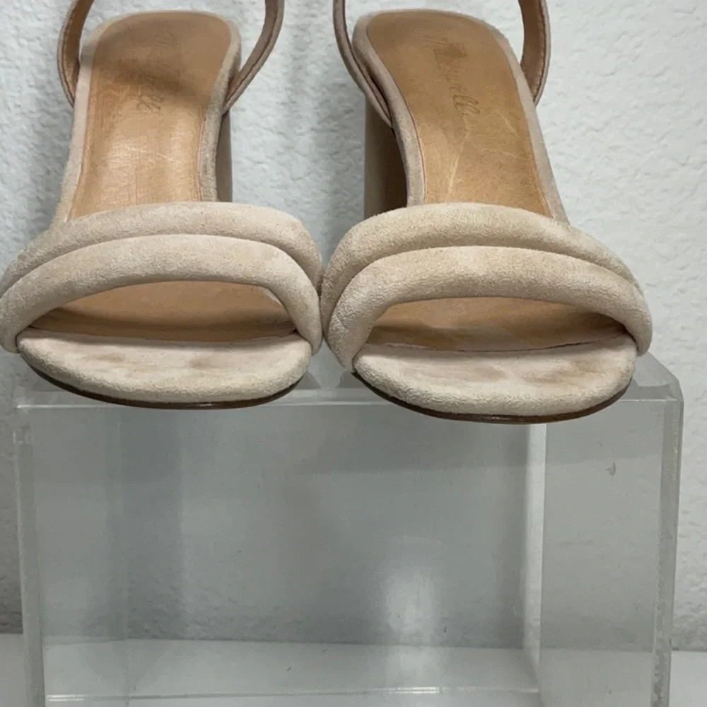 Madewell Rosalie Suede High Heel Sandal Sand Dune Size 7 - Picture 10 of 11